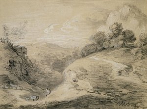 Un paysage vallonné avec berger et moutons - Thomas Gainsborough